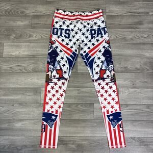 New England Patriots Star Pattern Game Day Leggings Red White Blue sz M